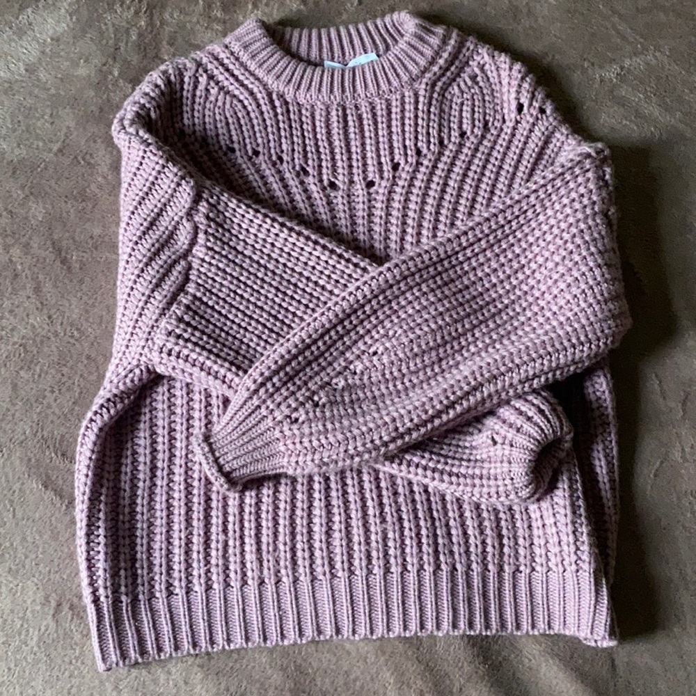 knitted lavender purple sweater